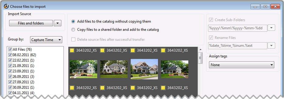 Add Files to Catalog Without Copying them